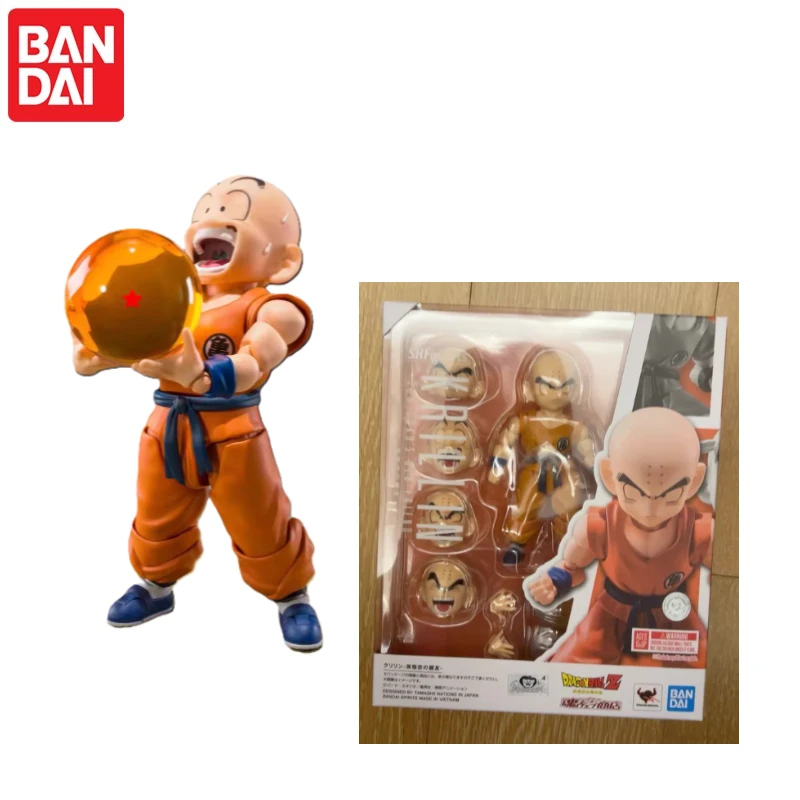 Фото В наличии, 100% оригинал BANDAI Dragon Ball Z S.H.Figuarts: Фигурка Сон Гоку и Криллина (старые друзья), коллекционная модель, подарки №1