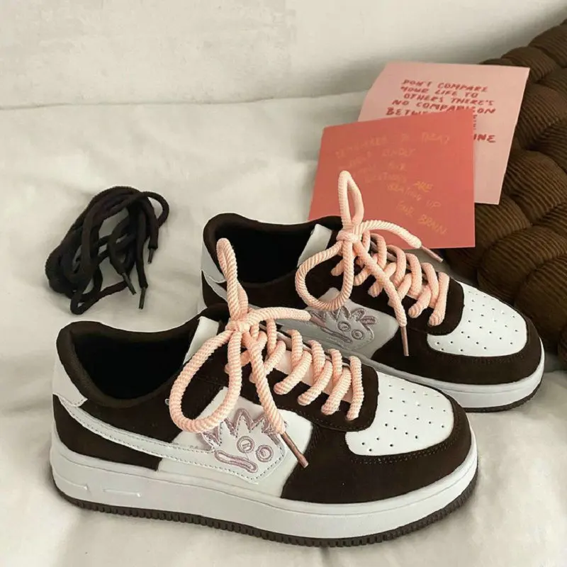 Women's 2022 New Niche Breathable Board Shoes Versatile Sports Skateboard Tenis Shoe Retro Lovers Lace Up Trend Training Shoes44