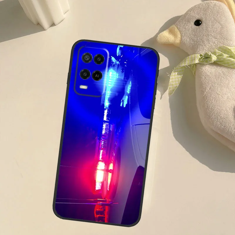 Светильник с изображением полицейских автомобилей в темное время суток для OPPO A74