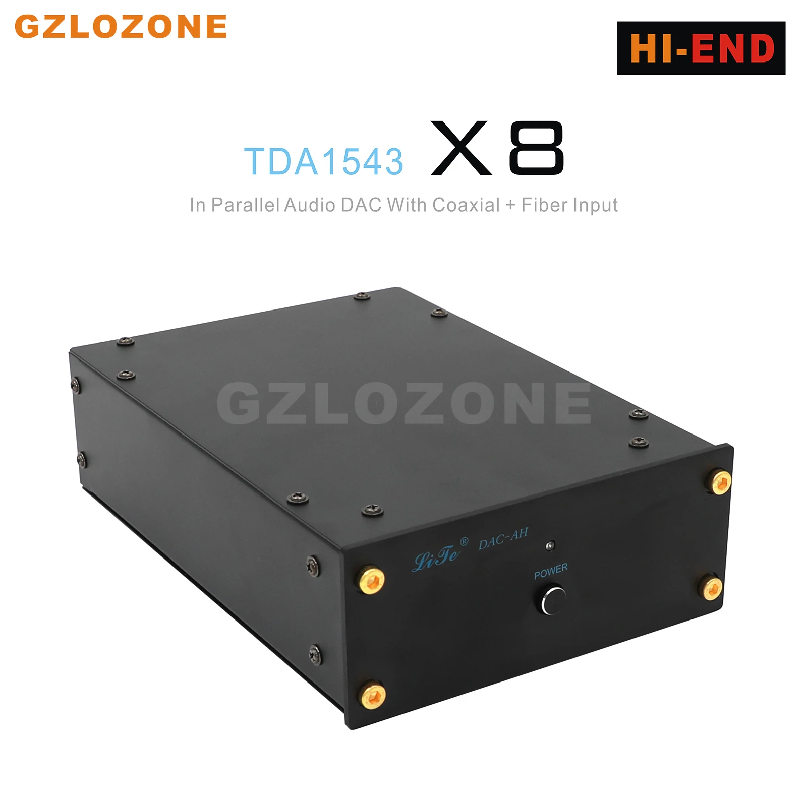 

HI-END TDA1543 X8 decoder In Parallel Audio DAC With RCA Coaxial and Fiber optic plug input