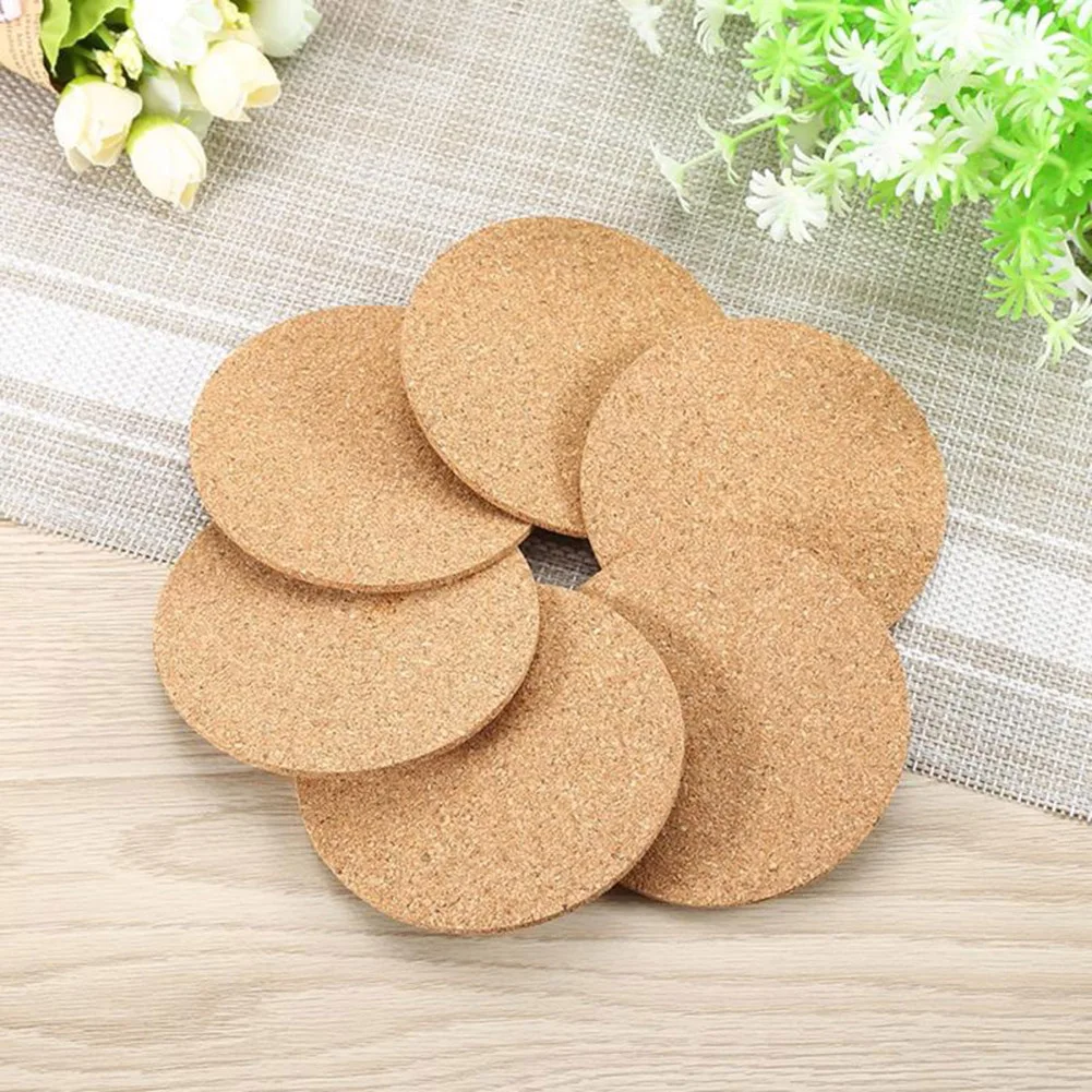 

10Pcs Anti-Slip Cork Coaster Natural Heat Resistant Cup Mat Coffee Tea Hot Drink Placemat Dining Table Kitchen DIY Desktop Decor