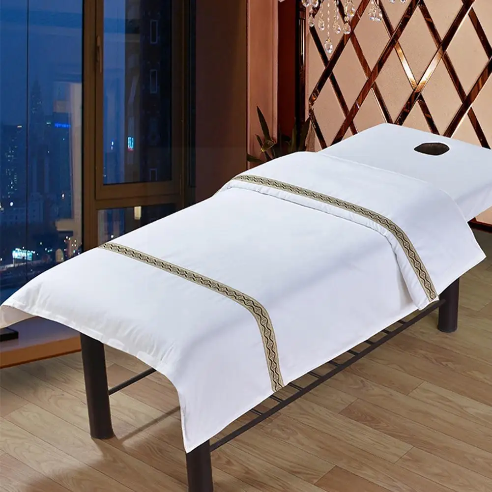 

1 Pcs Cotton Massage Table Cloth Bed Cover Sheet Beauty Bed Cloth Face With Hole Cover Sheet Salon Spa Massage Bed Cover Ta M3N6