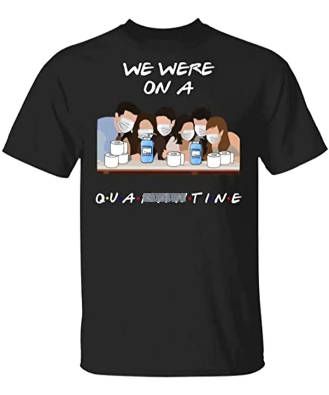 Мужская летняя футболка с принтом друзья ТВ-шоу мы были на карантине черная
