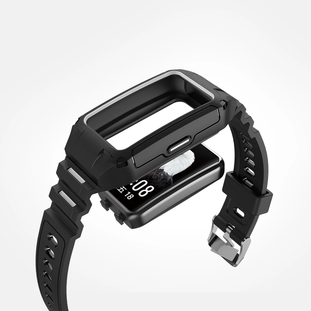 Watchbands Strap for Huawei Band 6 FRA-B19 Band7 Honor 6  Smart  Watch Case Armor Bumper Bracelet Sport TPU Shell Protector