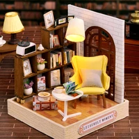 cutebee diy miniature house to build dollhouse kit with dust cover furniture led lights for children gift toy indoor display