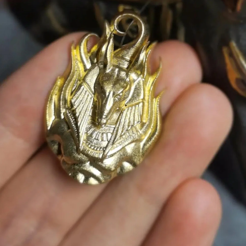 

Медный кулон золотистого цвета с изображением египетского бога смерти, Фараона, винтажное модное ожерелье ручной работы с прохладным ветром и темными звездами