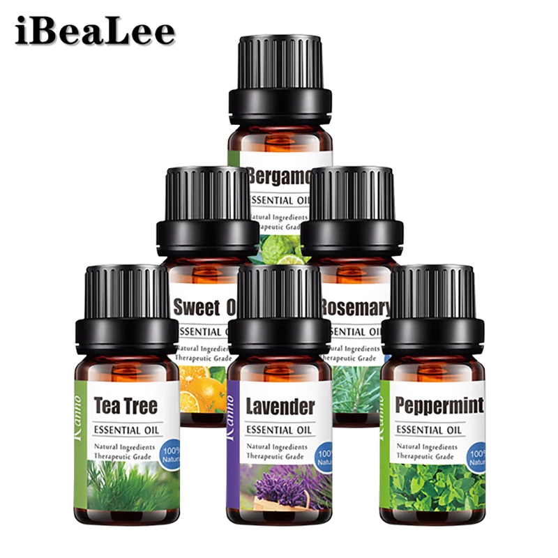 

iBeaLee 10ML Pure Natural Plant Essential Oils Aroma Essential Oil Diffuser Eucalyptus Vanilla Mint Lavender Rose Tea Tree Oil