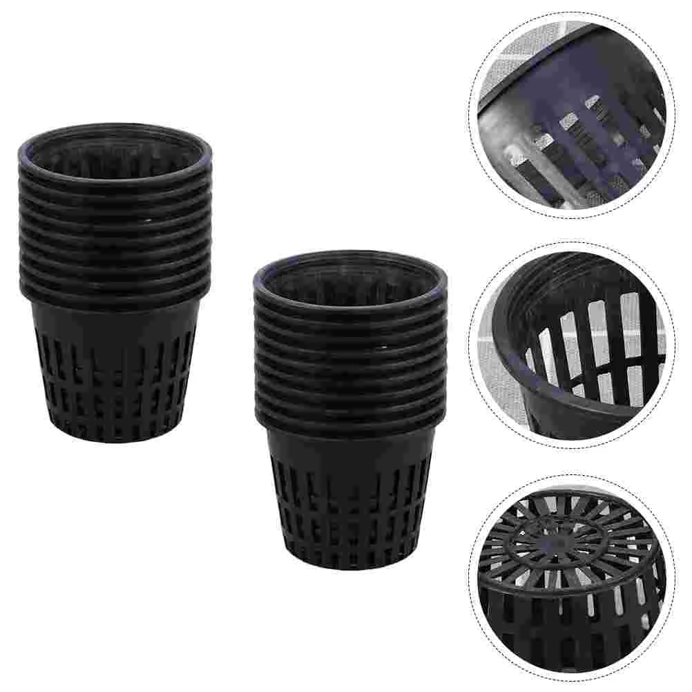 

20 Pcs Hydroponic Net Cup Round Planter Round Orchid Pot Hydroponics Hydroponic Basket Plastic Net Pots