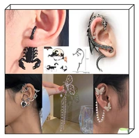 earring fashion punk no allergy scorpion skull stainless steel dinosaur rose pearl snake butterfly lizard trend earring jewelry