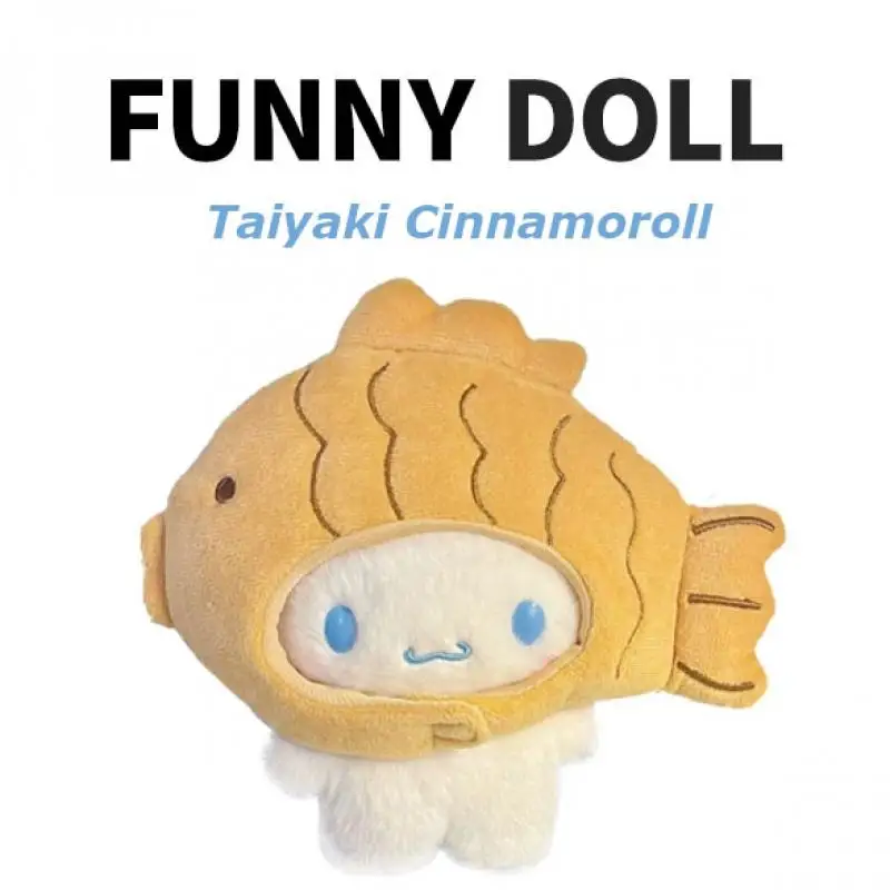 

Kawaii Sanrio Plushie Taiyaki Cinnamoroll Figures Sanrio Plush Keychain Bag Pendent Cartoon Stuffed Toy Gifts for Kids