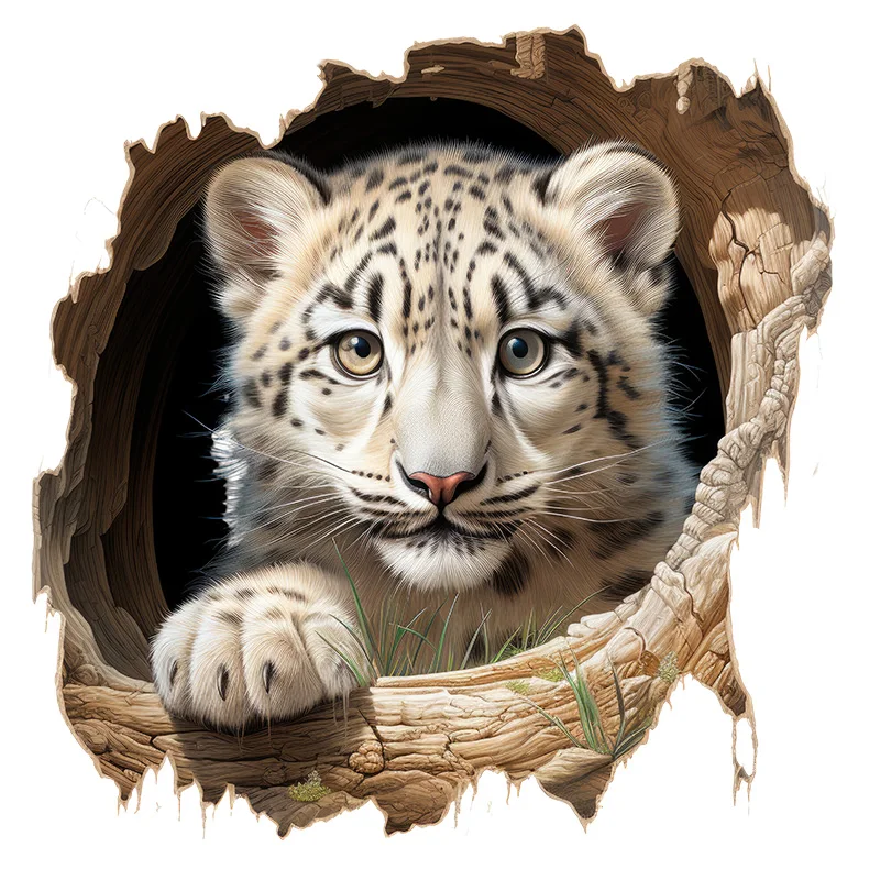 

Наклейки для стен "Тигр в отверстие", ПВХ