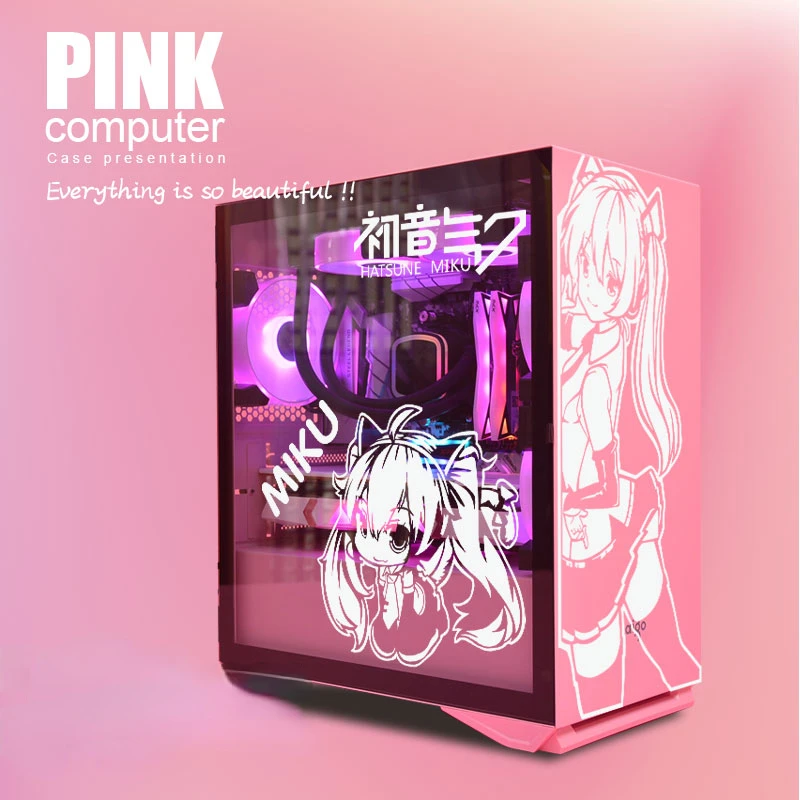 miku-anime-pc-case-stickers-cartoon-waterproof-computer-host-decal-removable-atx-middle-tower-case-hollowed-out-sticker
