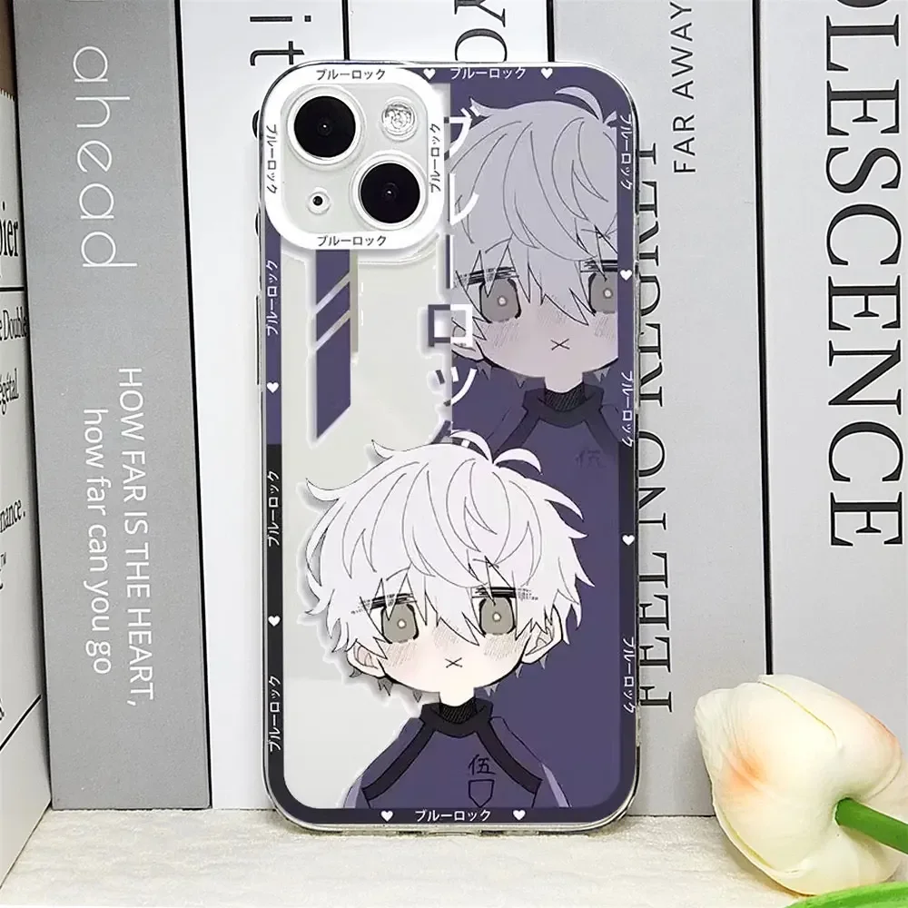 Прозрачный чехол для телефона с милым голубым замком в стиле аниме IPhone 15 14 13 12 11 Pro