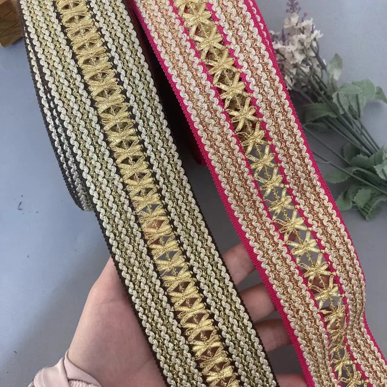 1 ярда 5 8 см лента с кружевной отделкой этническая одежда нить вышивка ткань