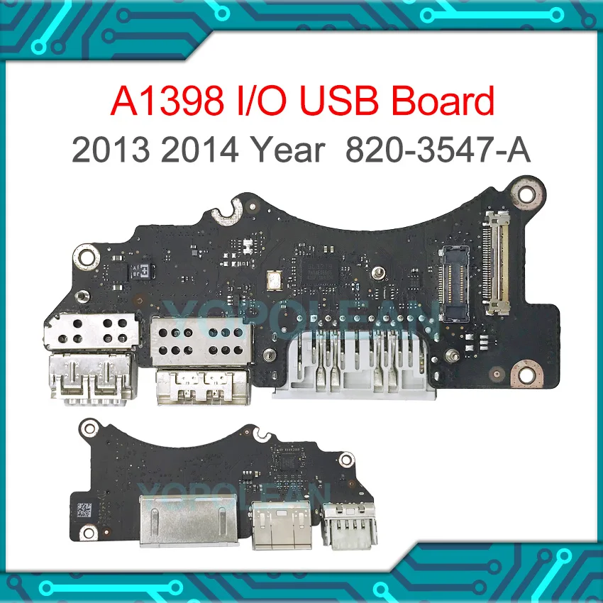 Оригинальная плата для считывания SD-карт ввода-вывода USB 820-3547-A для Macbook Pro Retina 15 дюймов A1398, USB-плата, конец 2013 г., Середина 2014 г.