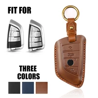 leather car remote key case cover shell fob for bmw x1 x3 x5 x6 x7 1 3 5 6 7 series g20 g30 g32 g11 f15 f16 f20 f39 f48 g01 g02