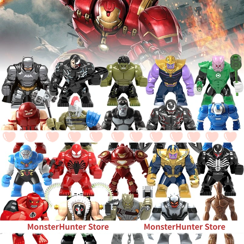

Big Size Heroes Marvel Avengers 4 Iron Man 3 Anti-Hulk Venom Figure Blocks Construction Action Building Bricks Toys For Children