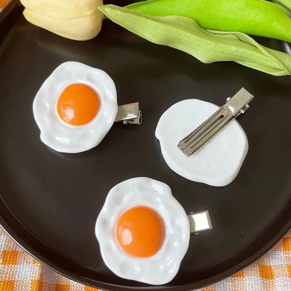 

Women Hair accessories Fashion Yellow Lovely Poached egg Hairpin Elastic Hair Grip Barrettes BB Hair Clips