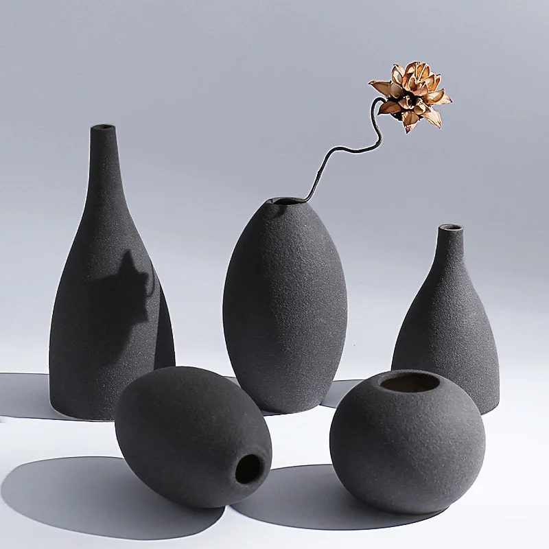

Criativo nordic vaso de cerâmica decoração para casa decoração sala estar decoração do desktop europeu vaso de flores secas