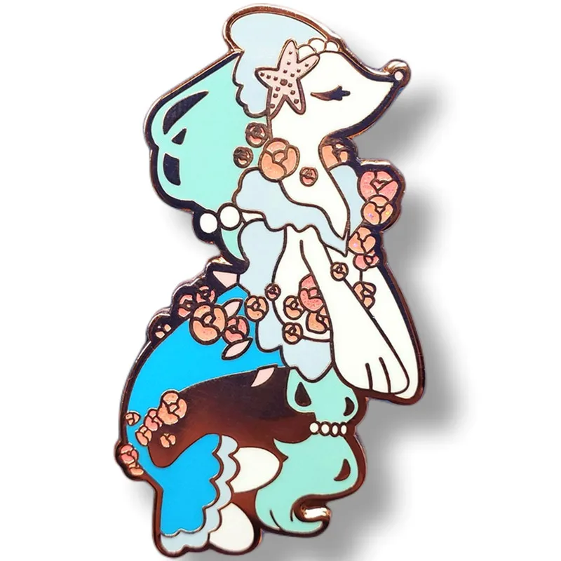 

Floral West Sea Lion King Mermaids Brooch Enamel Pin Brooches Metal Badges Lapel Pins Denim Jacket Jewelry Accessories Gifts