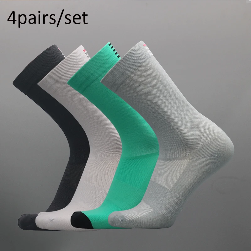 

Breathable Cycling Socks 4 Pairs/Set Women Men Sports Socks Running Socks Basketball Football Professional Hiking Biking
