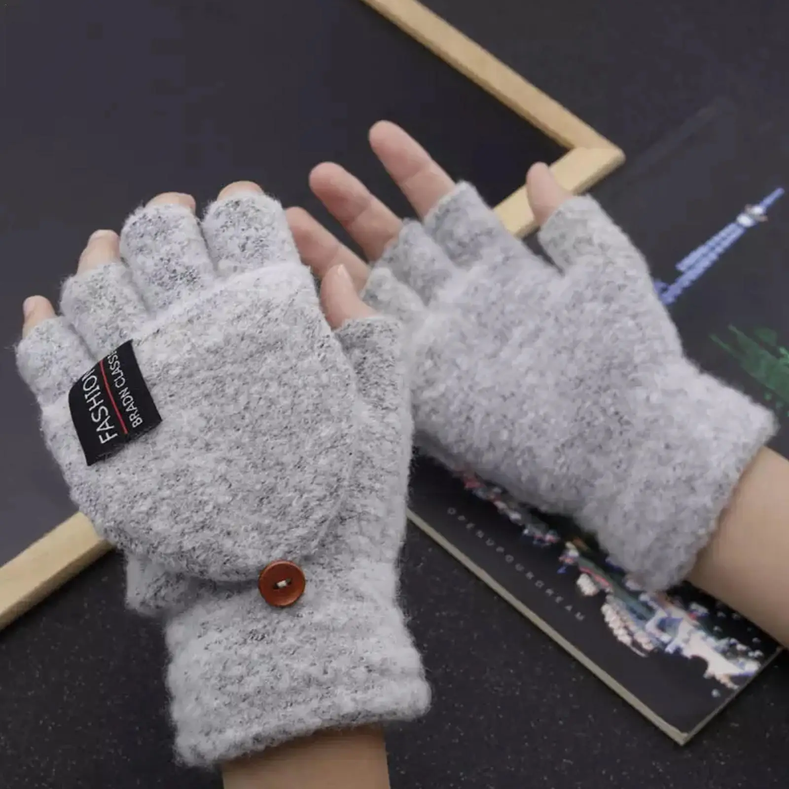 

Winter Fingerless Knitted Gloves Men/women Warm Stretch Winter Outdoor Warm Half Finger Elastic Skiing Gloves Fashion Cycli P1k9