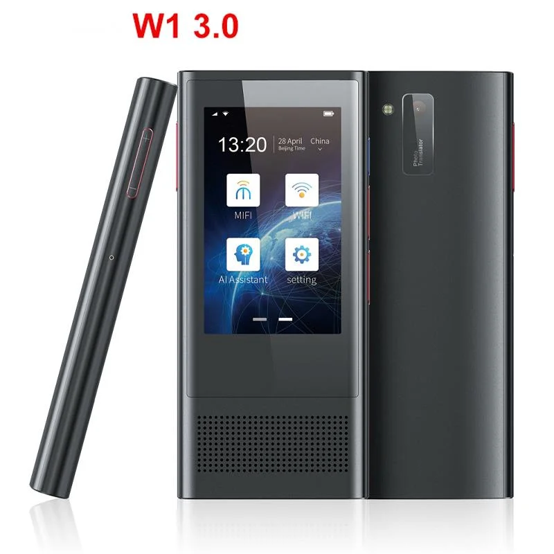 

NEW W1 3.0 AI Voice Translator 117 Languages 3.1 IPS Touch Screen 4G SIM Card 8G Memory Recording Translated 2080 MAh Battery