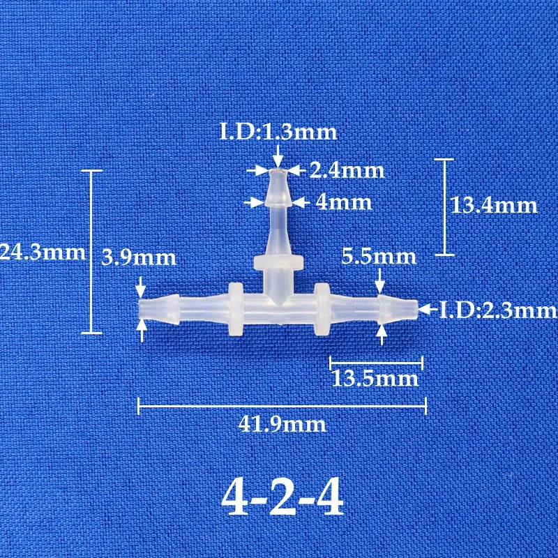 

T-образные переходники NuoNuoWell 2-3,2 мм пластик 5-100 шт