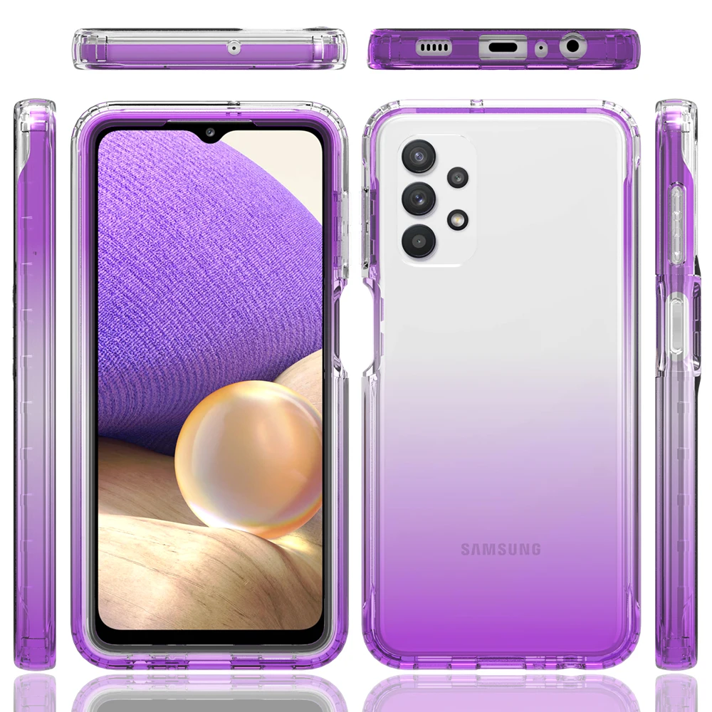 

2023 A14 A04S A13 4G 5G Crystal Case Gradient Back Panel for Samsung Galaxy A73 Case Etui Phone A54 34 A52S A23 A12 A32 04 A 53