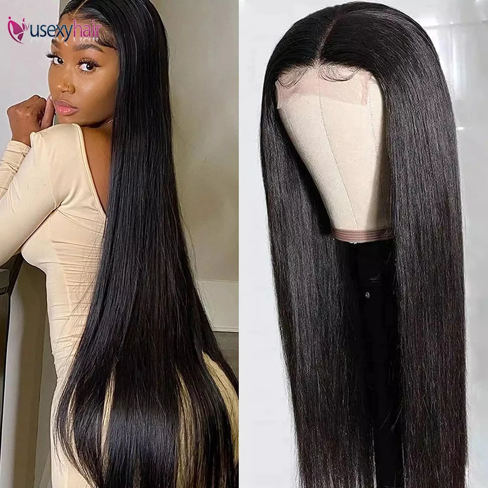 Lace Closure Wig Human Hair 4x4 Wigs for Women Pre Plucked Malaysian Straight Remy Hair 180% Transparent HD Lace Frontal Wigs