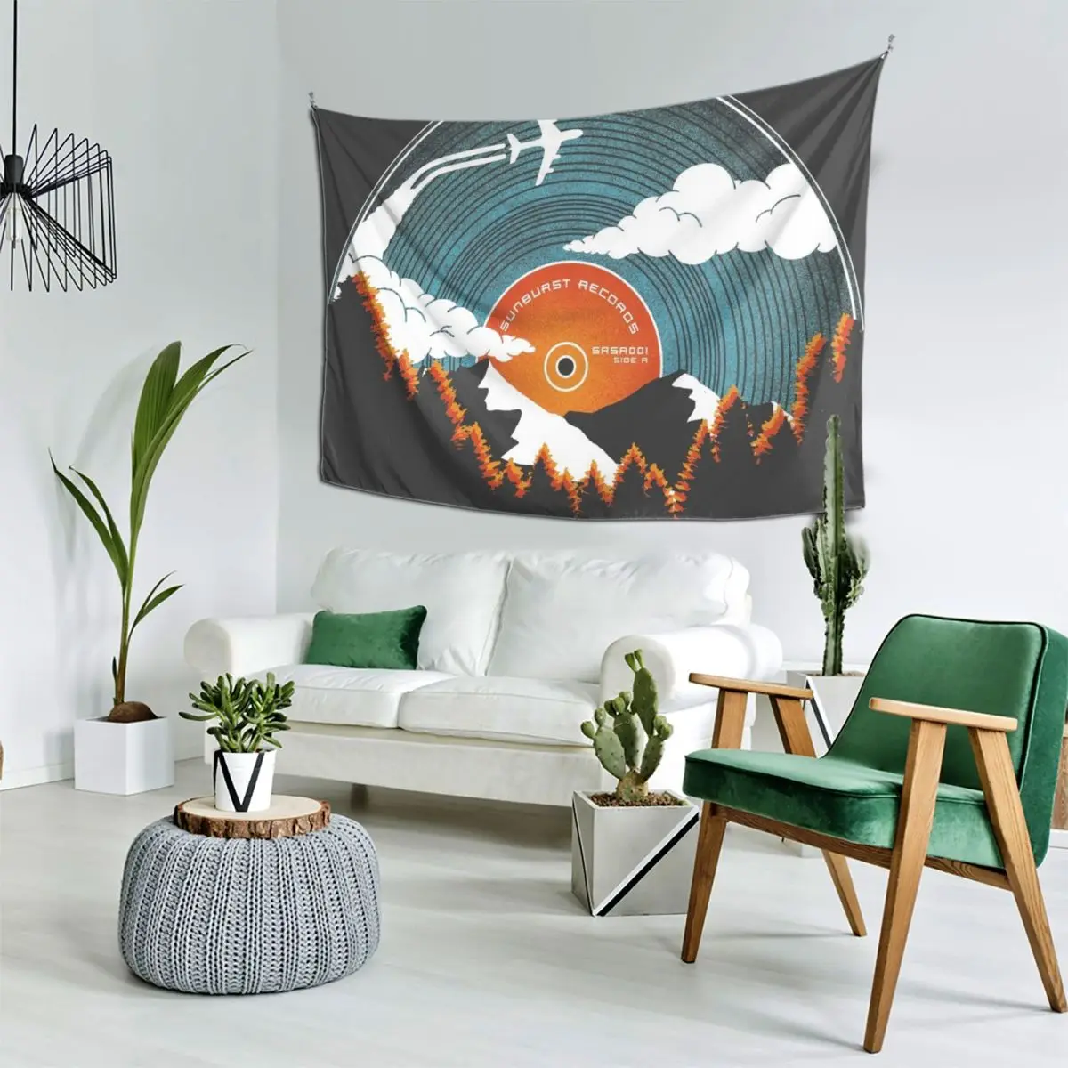 Sunburst Records Redux Гобелен Украшения для спальни на стене Обои Домашний декор