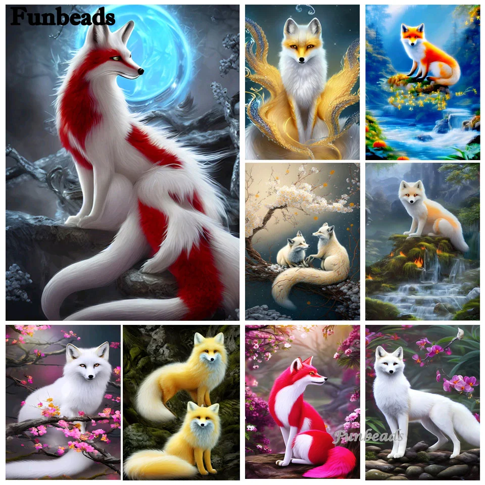 

5D DIY бархатный холст AB, алмазная живопись, лиса, вышивка крестиком, алмазная вышивка с животными, искусственная мечта, Настенный декор