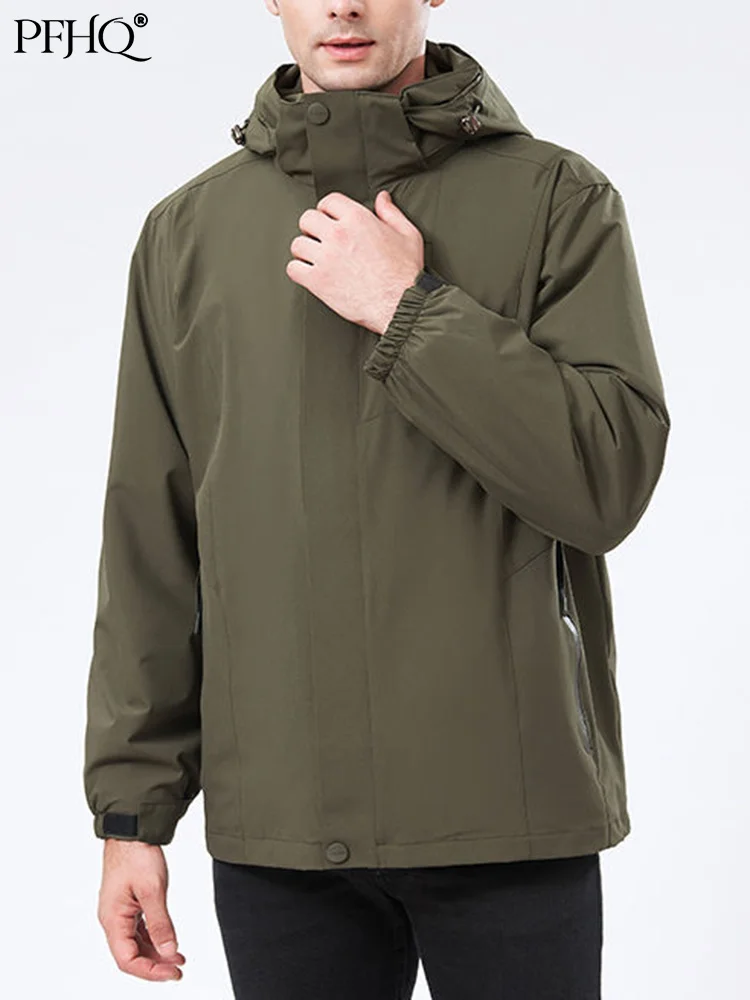 

PFHQ 2023 Autumn Winter Outdoor Jacket Fleece Liner Detachable Water Wind Proof Men Coat Techwear Mountaineering Clothes 21Q1231