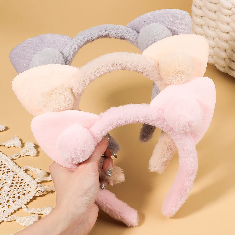 

Fashion Winter Animal Ears Makeup Headband Cute Girls Hairbands Lovely Hair Bands Headwear For Women Cosplay Hair Accessories