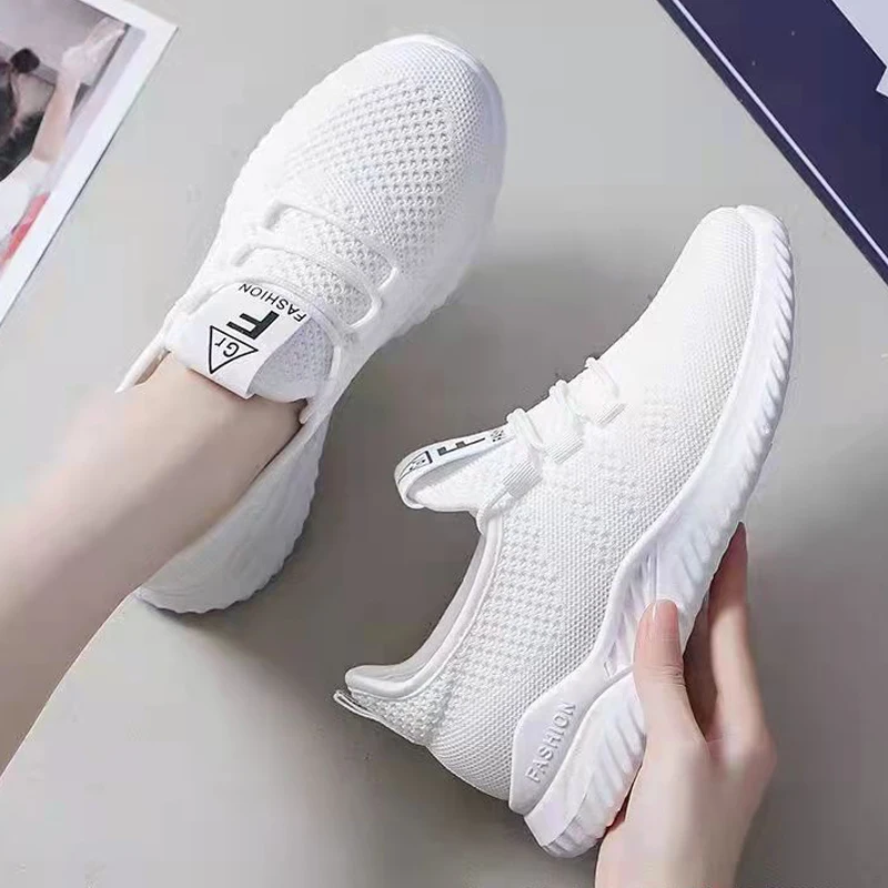 Sport Running Shoes Women Air Mesh Breathable Walking Women Sneakers Comfortable White Fashion Casual Sneakers White Zapatos