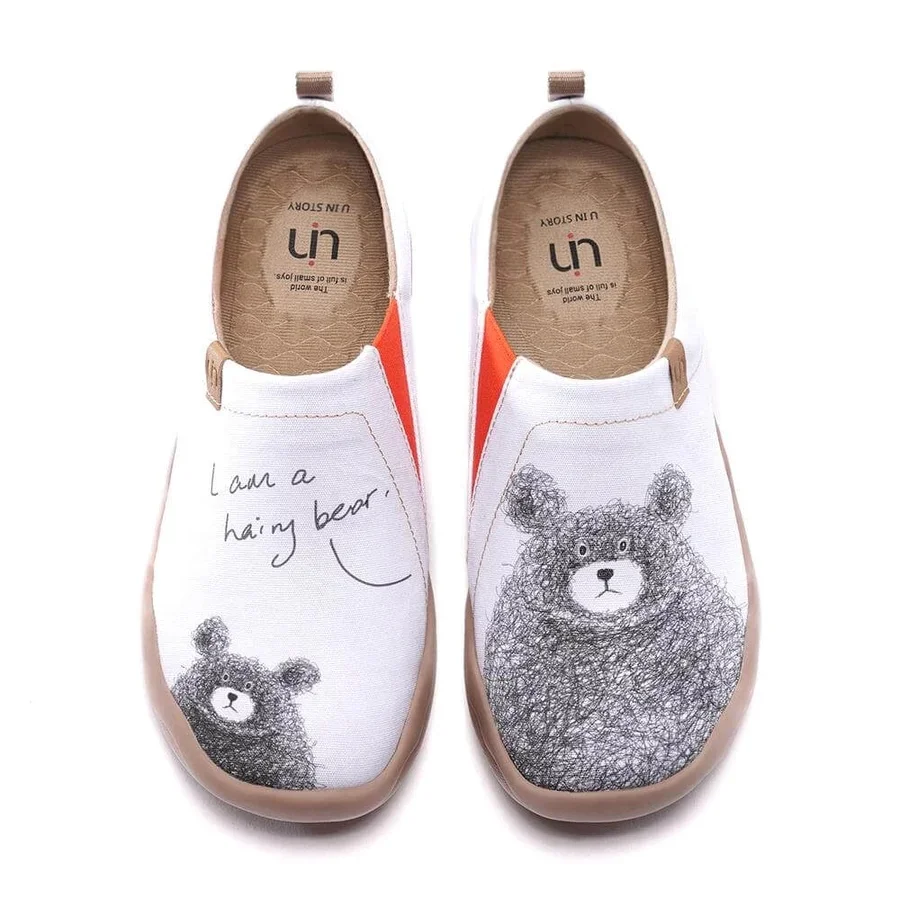 

Fashion retro cute cartoon animal bear women's shoes sports art casual canvas travel shoes BE WITH YOU