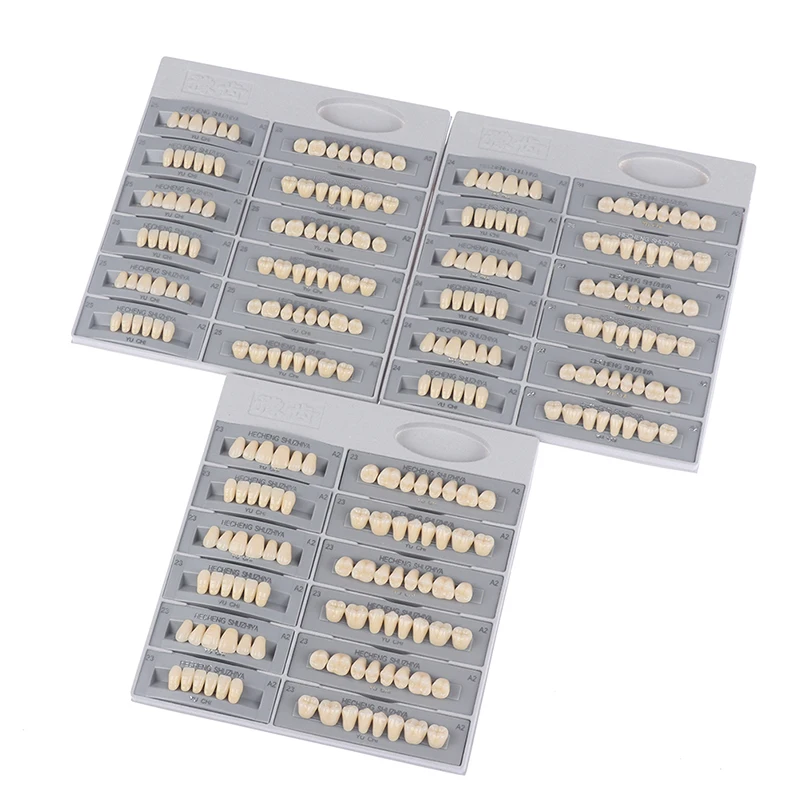 

84pcs/box Teeth White Posterior Anterior Resin Teeth Model Fake Teeth A2 Color Teeth Guide Teeth Accessories