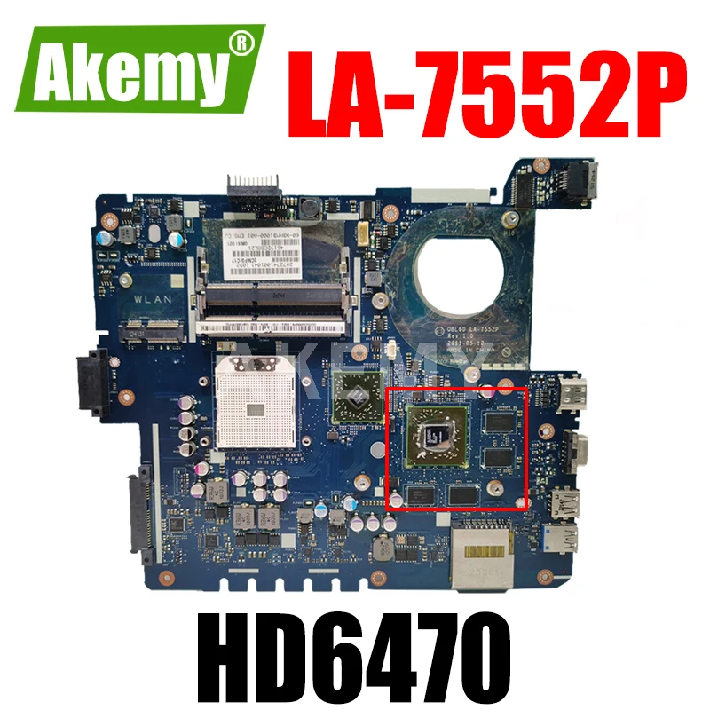 

Akemy QBL60 LA-7552P REV:1.0 Laptop motherboard For Asus K53TA K53TK K53T K53 Test original mainboard 1GB Video card HD6470