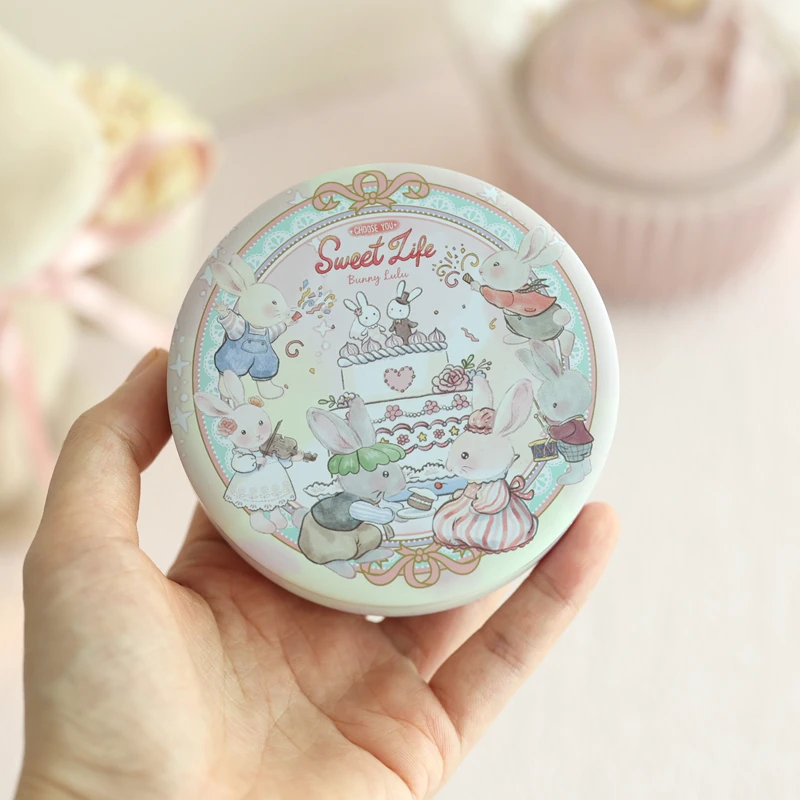 Жестяная коробка в виде кролика круглый контейнер для хранения закусок