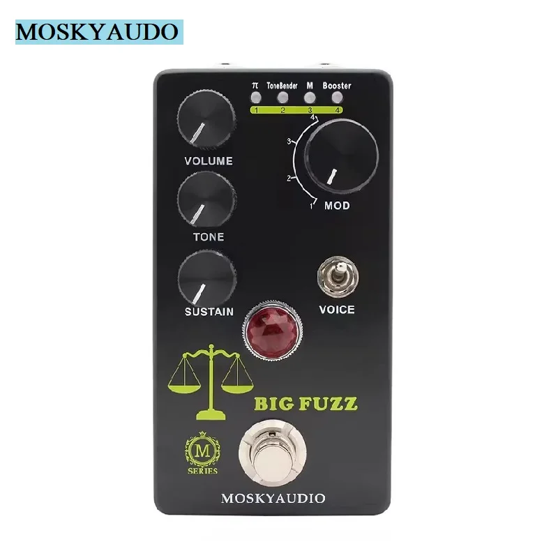 Фото MOSKY Distortion гитарный эффект Big Fuzz 4-MODE SELECTION KNOB подходит для аксессуаров для гитары и баса №1