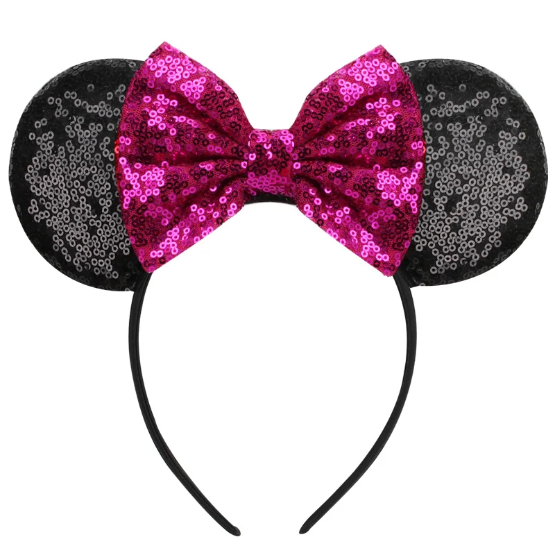 

Popular Mouse Ears Hair Bows Headband Embroidery Sequins Hair Band Charactor For Women Festival Hairband Girls Hair Accessories