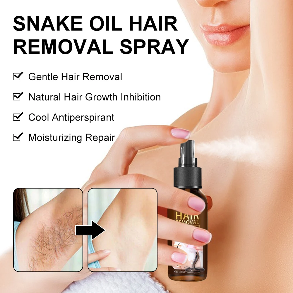 30ml Powerful Permanent Painless Hair Removal Spray Ant Snake Oil  Stop  Growth Inhibitor Shrink Pores Skin Smooth