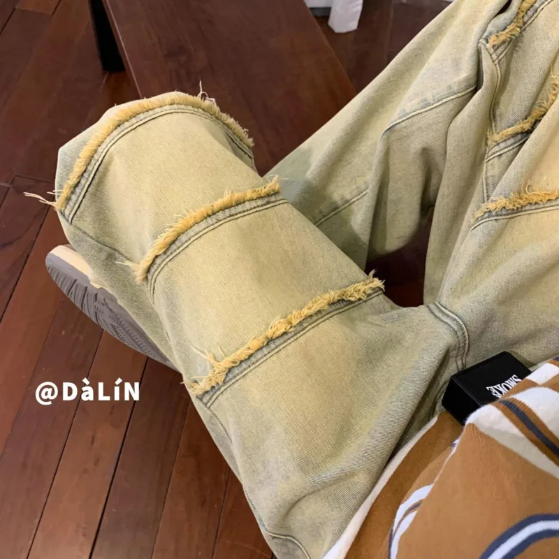 Baggy Jeans Men Fashion Retro Casual Wide Leg Jeans Men Streetwear Hip Hop Loose Straight Denim Pants Mens Trousers M-2XL