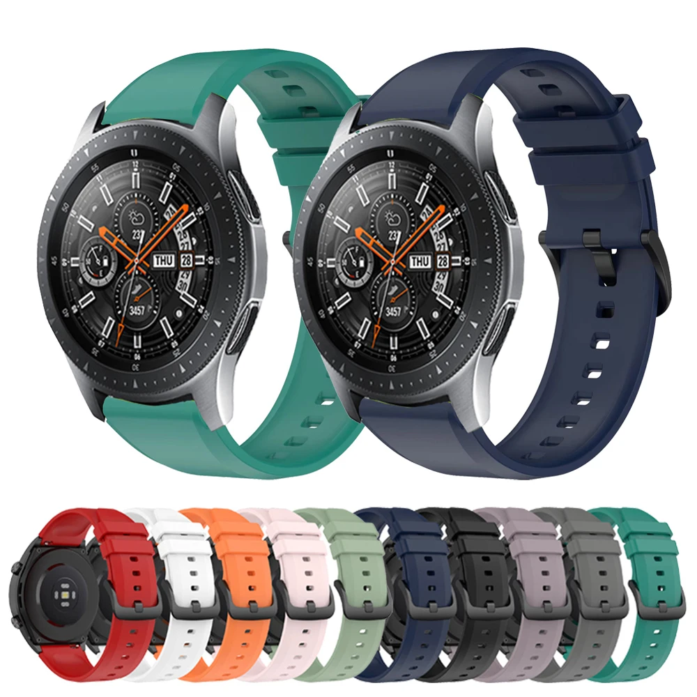 Купи Ремешок силиконовый для Samsung Galaxy Watch 46 мм, спортивный удобный браслет для Samsung Gear S3 Frontier Classic, 22 мм за 1,744 рублей в магазине AliExpress