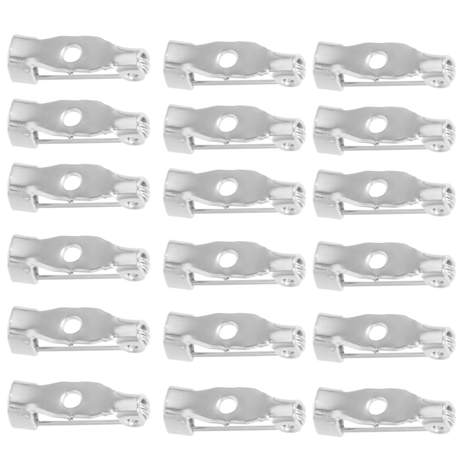 

100 Pcs Three Hole Brooch Pin Backs Iron Locking Silver Safety Clips Sewing DIY Craft Jewelry Brooches Accessories