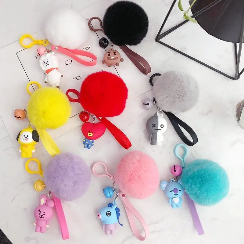 

Kawaii Bt21 Plush Toy Chimmy Tata Cooky Shooky Mang Koya Cartoon Silicone Stuffed Bag Accessories Plushie Doll Keychain Pendant