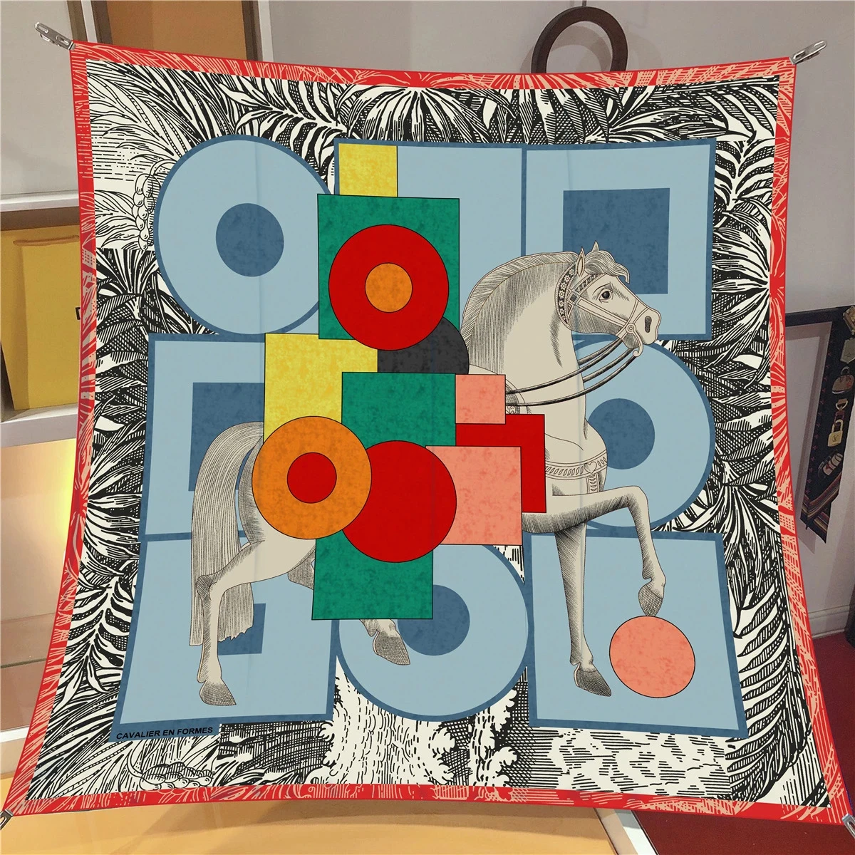 Женский модный шелковый шарф 90*90 см атлас Quadrado с принтом хиджаб Roscova теплая