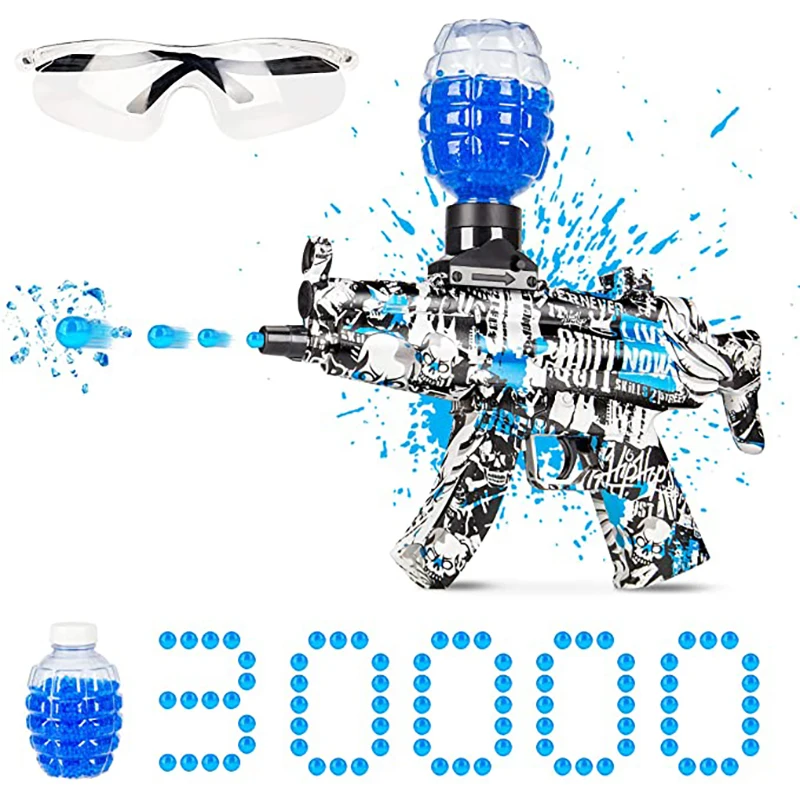 

OIMG MP5 Electric Splatter Ball Gun Gel Blaster Gun With 30000 Non-Toxic eco-Friendly Biodegradable Gellets For Outdoor Game