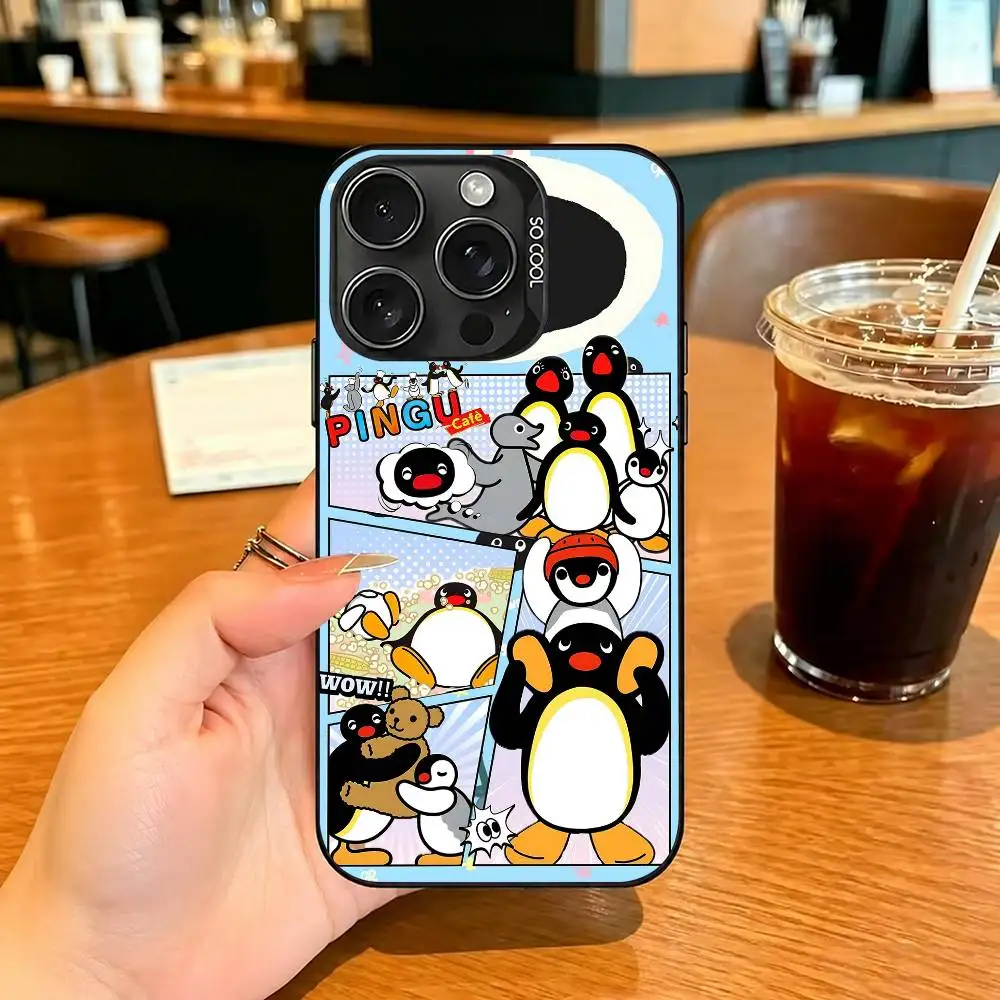 Фото Чехол для телефона с изображением пингвина P-Pingu для iPhone 17,16,15,14,13,12Plus Pro Max XS, глянцевый черный, внутренняя крышка №5
