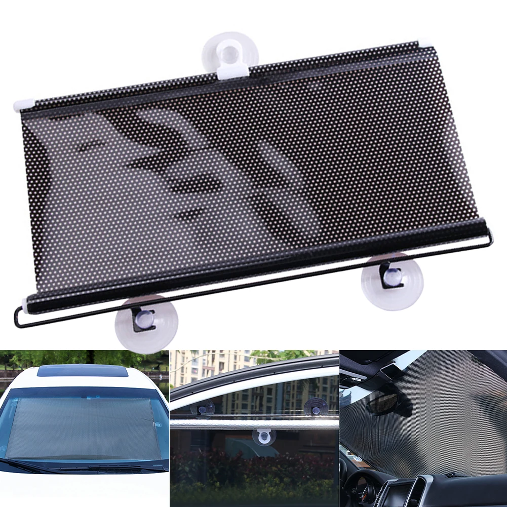 

Retractable Windshield Sun Shade Front Windscreen Cover Suction Cup Sunshade Reflective Foil UV Protection Foldable Sun Visor